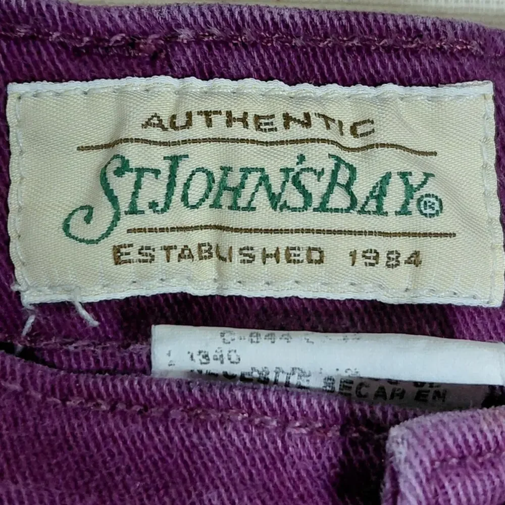 St. John's Bay Purple Corduroy Straight Leg Jeans Women See Measurements